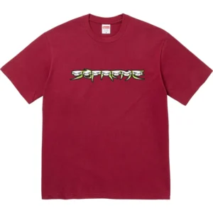 Supreme Skulls Spellout Tee Maroon