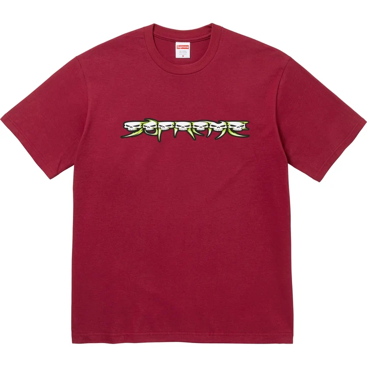 Supreme Skulls Spellout Tee Maroon Supreme Skulls Spellout Tee Maroon