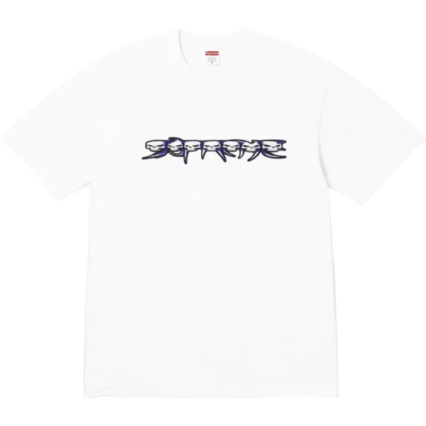 Supreme Skulls Spellout Tee White