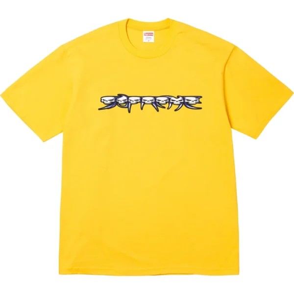 Supreme Skulls Spellout Tee Yellow