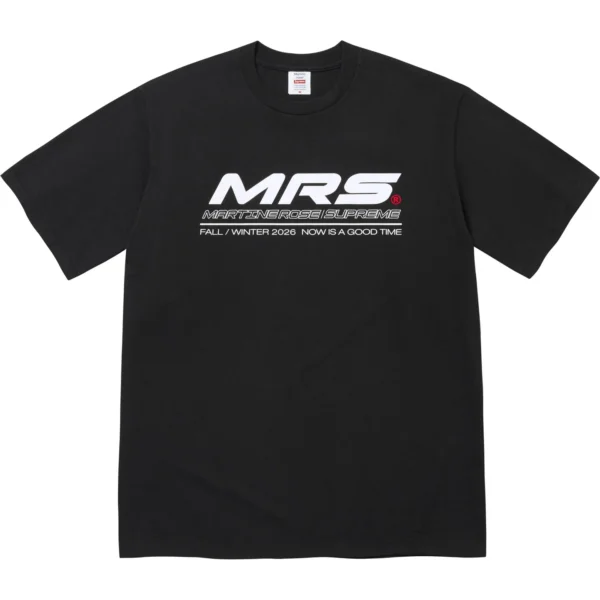 Now Supreme Tee Black Front View